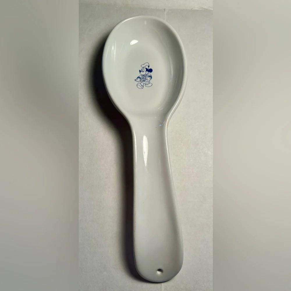Disney White and Blue Ceramic Spoon Rest